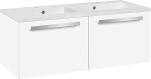 WTU+Mineralguss-WT EBLI wei&szlig; Hochglanz 2 Ausz&uuml;ge 1210x494x510mm
