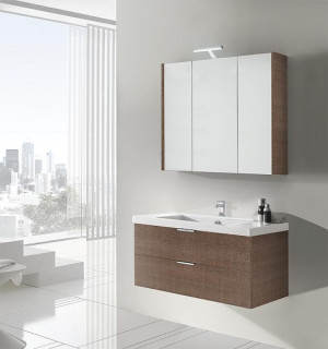 Badm&ouml;bel-Set EPIL Serie MBF Tranche braun 2 Ausz&uuml;ge Breite 1060mm