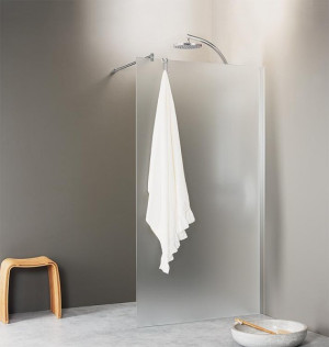 Walk-In Glasdus. mit ETC und Wandprofil+Stabi.-Stange rund, 880x2000x8mm Sati...