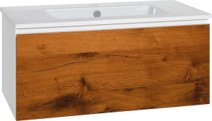 WTU + Keramik-WT Serie ELA Korpus wei&szlig; smt - Front Eiche- Furnier dunkel, 910...
