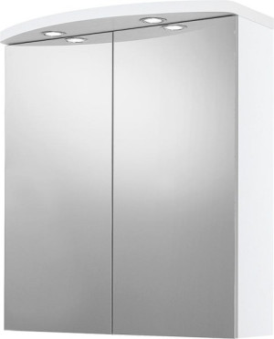 Spiegelschrank mit Beleuchtung wei&szlig; Hochglanz 2 T&uuml;ren 700x798x205/340