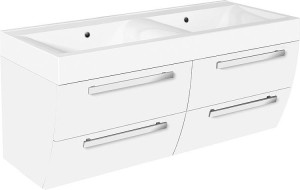 WTU+Mineralguss-WT ENNA wei&szlig; matt 4 Ausz&uuml;ge 1200x544x500mm