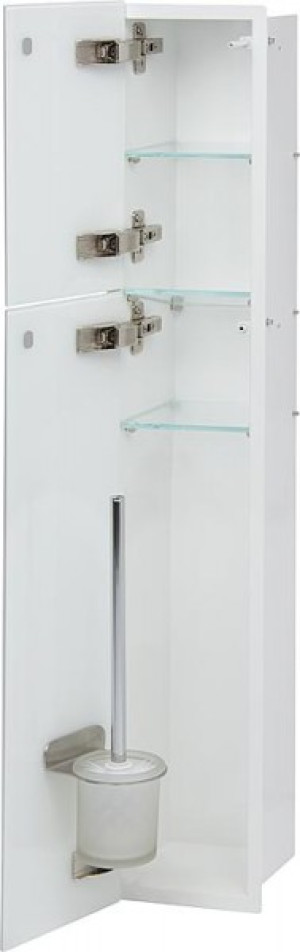 WC-Wandcontainer, innen wei&szlig;, 2 wei&szlig;en Glast&uuml;ren, 2 Leerf&auml;cher BxH:180x975mm,...