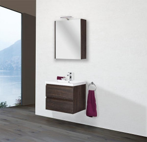 Badm&ouml;bel-Set ELAI Serie MBO Eiche dunkel Dekor Breite 600mm 2 Ausz&uuml;ge