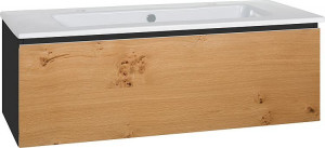 WTU + Keramik-WT Serie ELA Korpus schwarz smt-Front Eiche Furnier hell,1210x4...