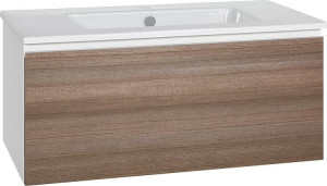 WTU + Keramik-WT Serie ELA Korpus wei&szlig; smt - Front Teak 910x420x510mm