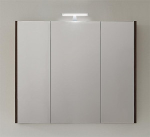 Spiegelschrank mit Beleuchtung L&auml;rche braun 3 T&uuml;ren 950x750x188mm