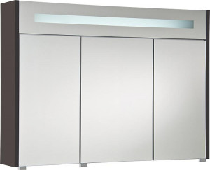 Spiegelschrank m. bel. Blende anthrazitmatt, 3 T&uuml;ren 1050x750x188mm