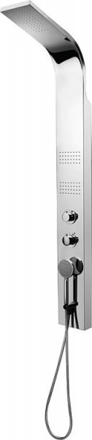 Wand-Brausepaneel-Set Esila mit Thermostat,Edelstahl poliert