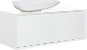 WTU+Keramik-WT EKIRA 2 Ausz&uuml;ge wei&szlig; Hgl. ohne Glasablage 1090x546x460mm