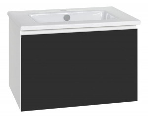 WTU + Keramik-WT Serie ELA Korpus wei&szlig; smt - Front schwarz smt 610x420x510mm