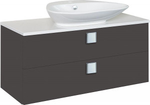 WTU+Keramik-WT ELION anthrazit Hochglanz 2 Ausz&uuml;ge 960x650x380/445mm