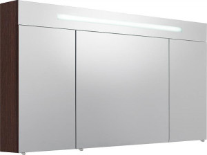 Spiegelschrank m. bel. Blende Eiche dunkel 3 T&uuml;ren 1200x740x160mm