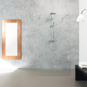 Walk-In Glasduschwand 1465x2000x8 mm ESG Floatglas mit ETC, mit 2 Stabilisati...
