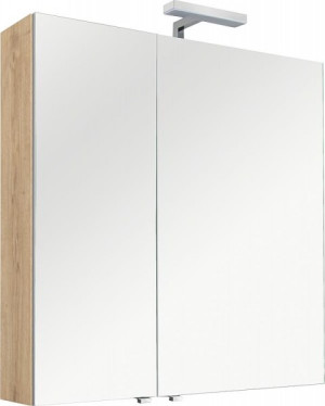Spiegelschrank mit Beleuchtung Asteiche, 2 T&uuml;ren 800x770x160mm