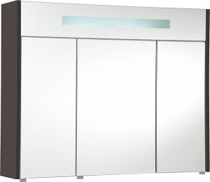 Spiegelschrank m. bel. Blende anthrazitmatt, 3 T&uuml;ren 950x750x188mm