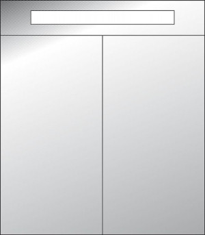 Spiegelschrank m. bel. Blende Tranche braun 2 T&uuml;ren 700x750x188mm