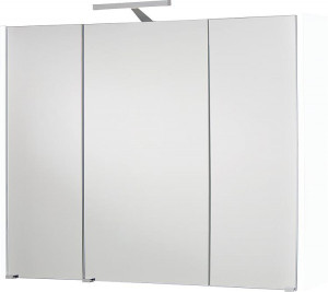 Spiegelschrank mit Beleuchtung wei&szlig; Hochglanz 3 T&uuml;ren 950x750x188mm