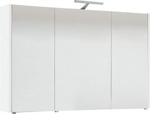 Spiegelschrank mit Beleuchtung L&auml;rche hellbraun 3 T&uuml;ren 1050x750x188mm