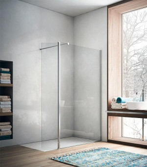 Walk-In Glasduschwand Eloa 975-990mm,H:1950mm,+300mm Klapp- teil,gesamt1290mm...