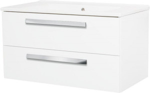 WTU+Keramik-WT EDIA wei&szlig; Hochglanz 2 Ausz&uuml;ge 853x466x455mm