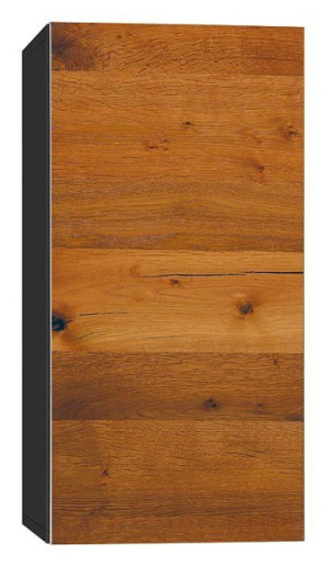 Hochschrank ELA mit Softclose Korpus schwarz smt - Front Eiche Furnier dunkel...