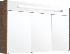 Spiegelschrank m. bel. Blende Tranche braun 3 T&uuml;ren 1200x750x188mm