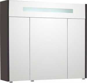 Spiegelschrank m. bel. Blende anthrazitmatt, 3 T&uuml;ren 850x750x188mm