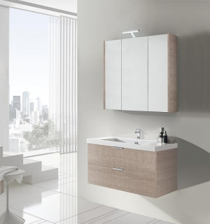 Badm&ouml;bel-Set EPIL Serie MBF Tranche ecru 2 Ausz&uuml;ge Breite 860mm