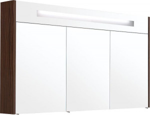 Spiegelschrank m. bel. Blende L&auml;rche braun 3 T&uuml;ren 1200x750x188mm