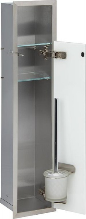 WC-Wandcontainer,1 wei&szlig;e Glast&uuml;r 1 Papierrollenfach, 1 Leerfach, BxH:180x825m...