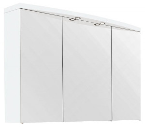 Spiegelschrank mit Beleuchtung wei&szlig; Hochglanz 3 T&uuml;ren 1200x798x340mm