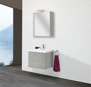 Badm&ouml;bel-Set ELAI Serie MBO Eiche grau Steind. Breite 600mm 2 Ausz&uuml;ge