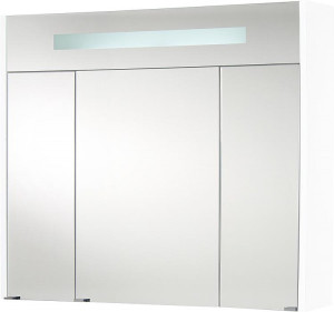 Spiegelschrank m. bel. Blende wei&szlig; Hochglanz 3 T&uuml;ren 850x750x188mm