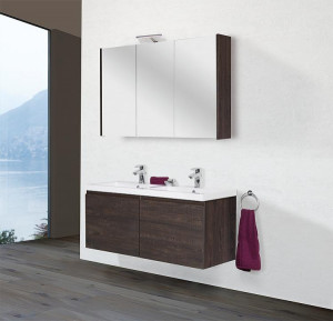 Badm&ouml;bel-Set ELAI Serie MBO Eiche dunkel Dekor Breite 1200mm 2 Ausz&uuml;ge