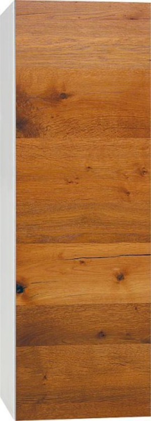 Hochschrank ELA mit Softclose Korpus wei&szlig; smt - Front Eiche Furnier dunkel 40...