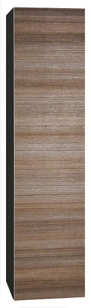 Hochschrank ELA mit Softclose Korpus schwarz smt - Front Teak Anschlag re. 40...