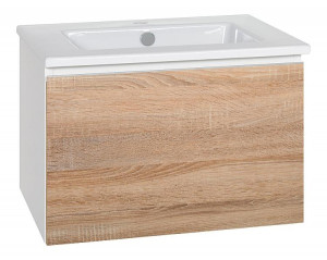WTU + Keramik-WT Serie ELA Korpus wei&szlig; smt - Front Eiche s&auml;gerau 610x420x510mm