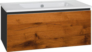 WTU + Keramik-WT Serie ELA Korpus schwarz smt - Front Eiche Funier dunkel, 91...