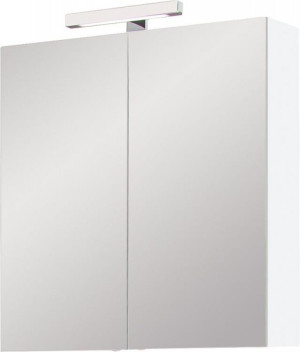 Spiegelschrank mit Beleuchtung wei&szlig; Hochglanz 2 T&uuml;ren 700x770x208mm
