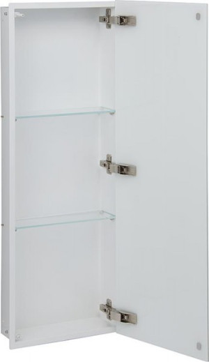 Wandcontainer, 1 wei&szlig;e Glast&uuml;r 3 F&auml;cher, Tiefe 100mm, BxH:323x925mm