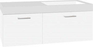 WTU+Mineralguss-WT EMPI wei&szlig; Hochglanz 2 Ausz&uuml;ge 1205x534x508mm