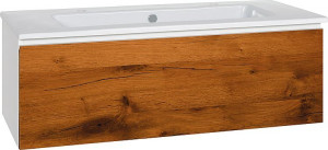 WTU + Keramik-WT Serie ELA Korpus wei&szlig; smt-Front Eiche Furnier dunkel,1210x42...