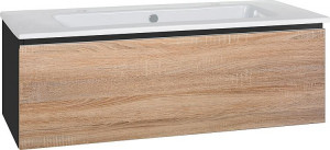 WTU + Keramik-WT Serie ELA Korpus schwarz smt-Front Eiche s&auml;gegrau,1210x420x5...