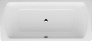 Badewanne Elunos, Mittelablauf BxHxT: 1800x800x450mm Stahl-Emaille 3,5mm, 264...