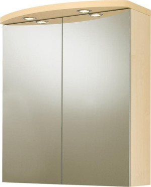 Spiegelschrank mit Beleuchtung Birne Dekor 2 T&uuml;ren 700x798x205/340