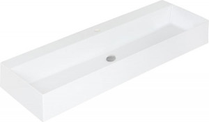 Waschtisch Elayla mit Hahnloch aus Keramik, wei&szlig;, 1220x130x450mm