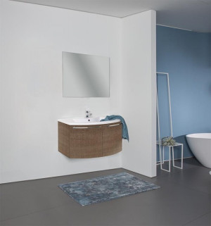Badm&ouml;bel-Set ELONIA Tranche braun 2 T&uuml;ren