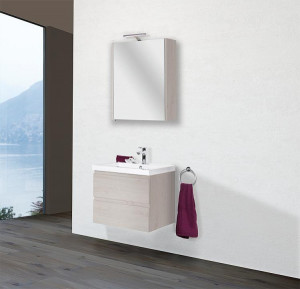 Badm&ouml;bel-Set ELAI Serie MBO Eiche hell Dekor Breite 600mm 2 Ausz&uuml;ge