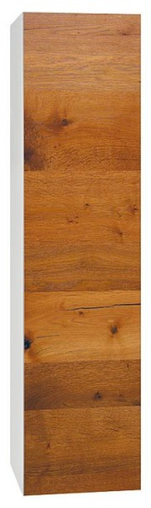 Hochschrank ELA mit Softclose Korpus wei&szlig; smt - Front Eiche Furnier dunkel 40...